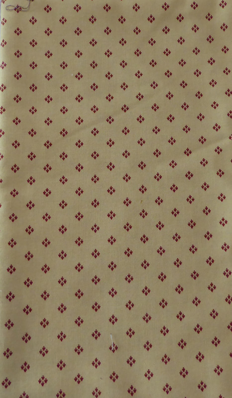 Vintage Red Diamond Look on Tan by Moda Cotton Fabric by The Yard