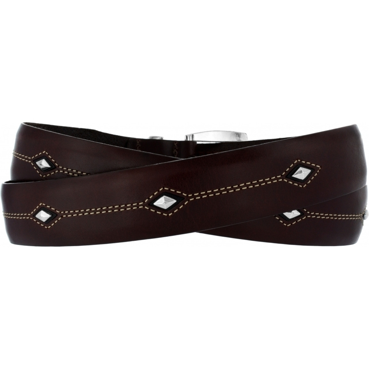 P3507 Denver Diamond Brown Belt - Brantleys Western & Casual