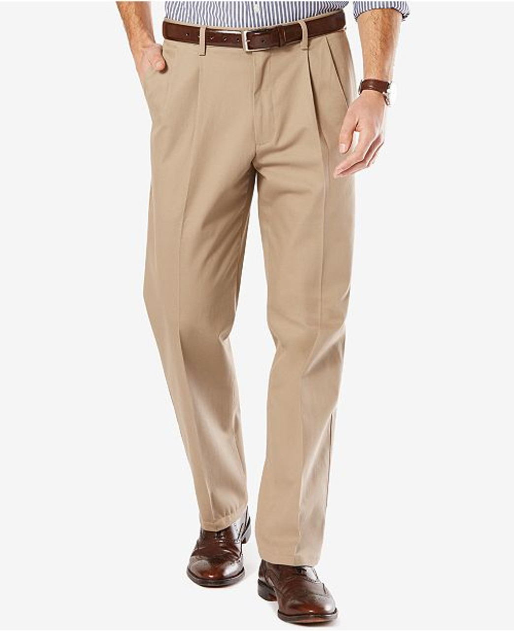 Dockers  Pants  Dockers Mens Trousers Tan 3x3 Pleated Front  Poshmark