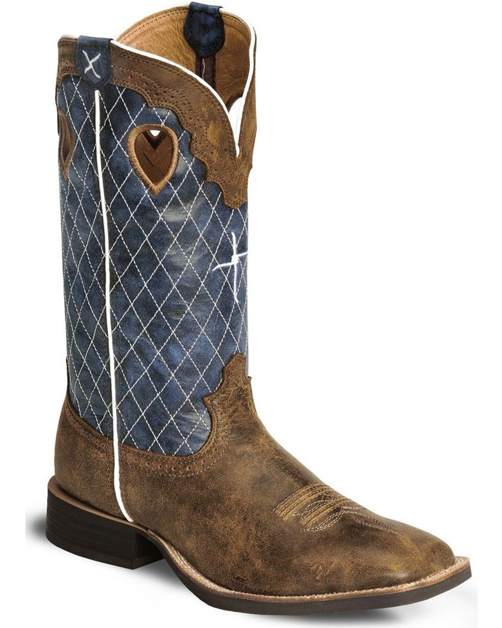 MRS0027 Twisted X Distressed Ruff Stock Cowboy Boots - Wide Square Toe