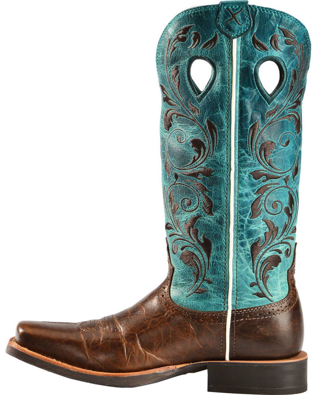 turquoise square toe boots