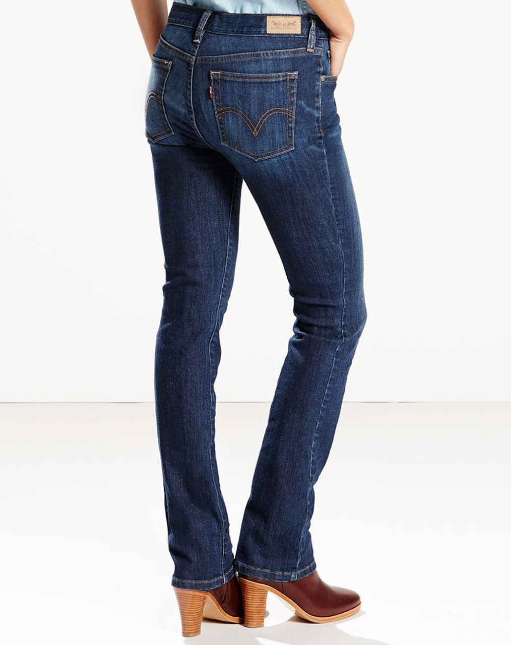 15505-0111 Womens Levi Jeans Straight Fit Straight Leg Sleek Blue -  Brantleys Western & Casual Wear