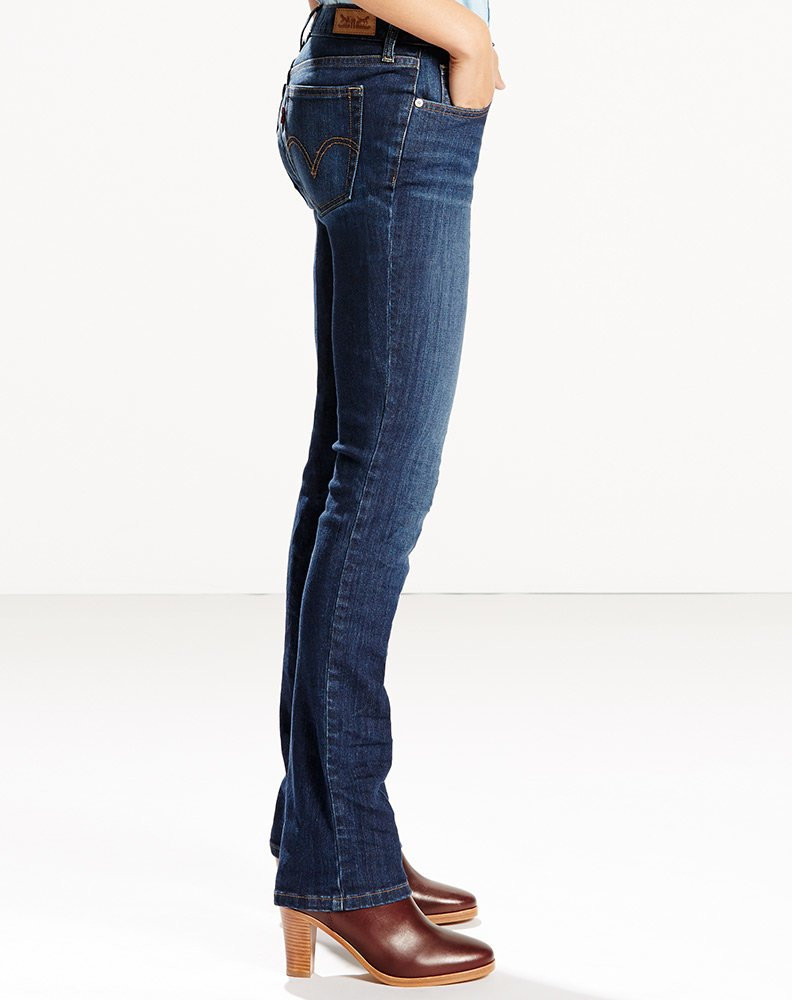 155050111 Womens Levi Jeans Straight Fit Straight Leg Sleek Blue