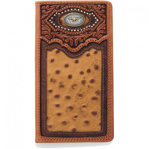 E80435 Silver Creek Cattle Driven Checkbook Wallet Tan E80435 Silver Creek Cattle Driven Checkbook Wallet Tan