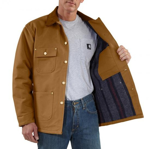 C001 Carhartt Duck Chore Coat Blanket Lined, Carhartt Brown - Brantleys  Western & Casual Wear