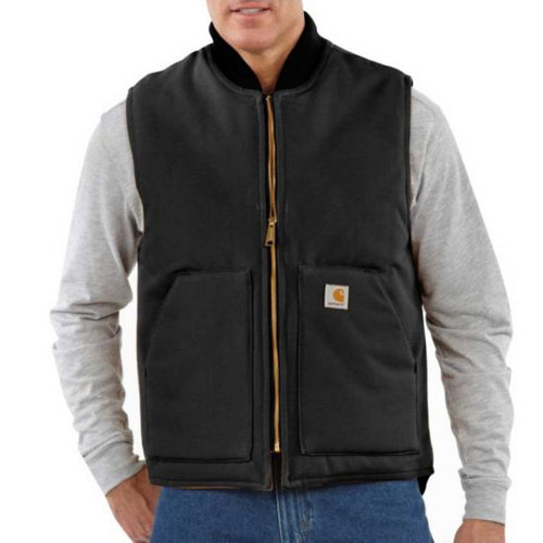 V01BLK Carhartt Duck Arctic Vest, Arctic Quilt Lined, Black