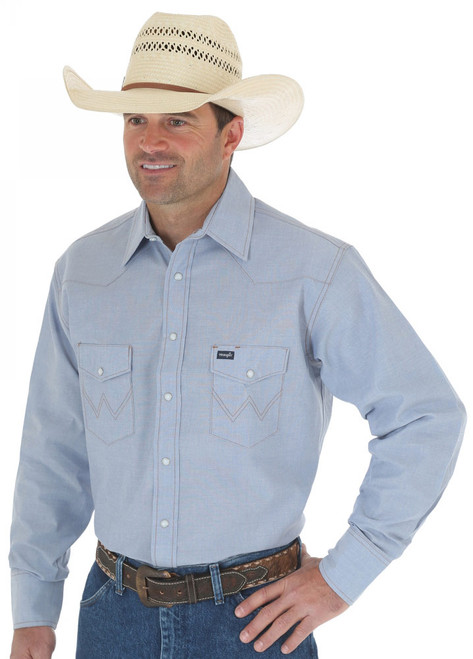 Cowboy Cut® Long Sleeve Western Denim Snap Work Shirt