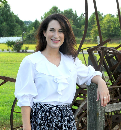 422 V Neck with Ruffle Blouse  422 V Neck with Ruffle Blouse