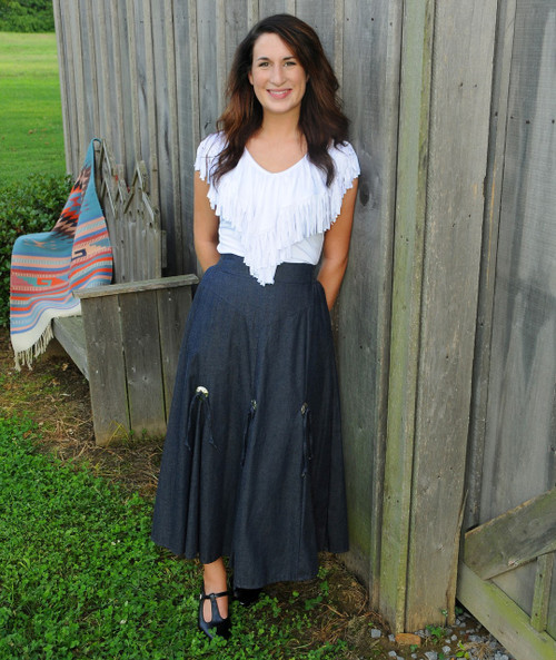 4394DX Denim Skirt with Denim Insets 4394DX Denim Skirt with Denim Insets