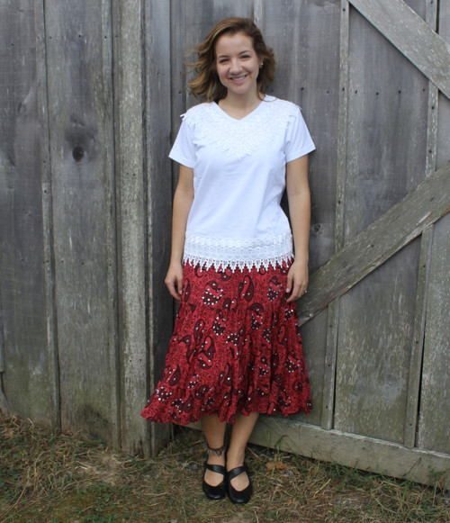 2324 Red Ribbon Skirt - Brantleys Western & Casual Wear