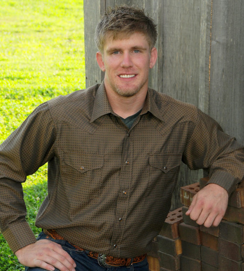 6724 Turquoise and Brown Vintage Shirt - Brantleys Western