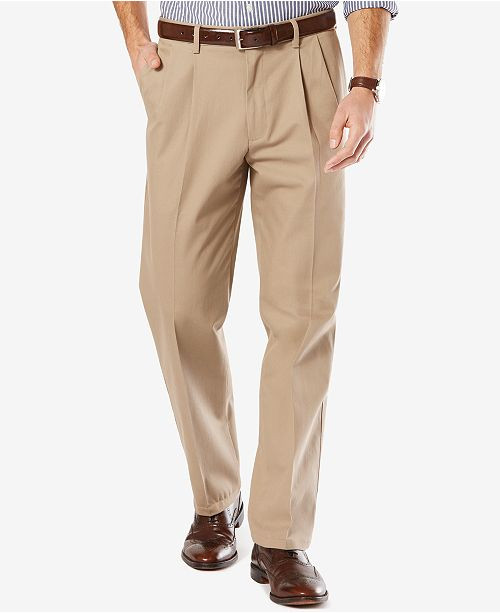 パンツ dockers 2 tucks dress cotton trousers Dockers Premium Pleated Classic Fit Two-pleat Linen Pants