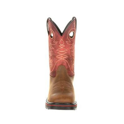 GB00221 Georgia Boot Carbo-Tec Waterproof Pull-On Boot Brown/Red