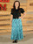 7749T Turquoise Long Sequin Skirt