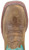 3851C Childrens Smoky Mountain Jesse Square Toe Western Boots Brown/Turquoise