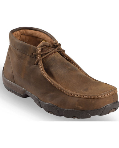 MDMST01 Twisted X Driving Lace-Up Moccasin Shoes - Steel Toe