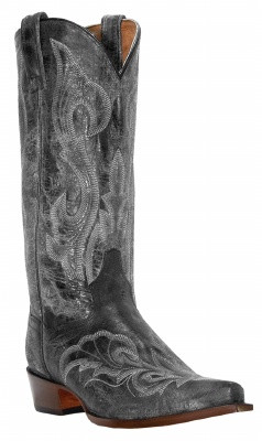 Mens Dan Post El Paso distressed leather boots 7D Vintage Dan Post El Paso Black and Red Leather Western  main image 2
