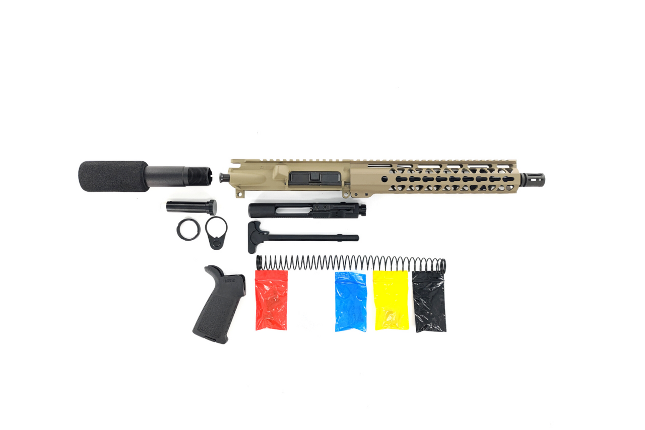 AR15 Pistol Kit FDE 10.5″ Phosphate Barrel, 10″ Handguard