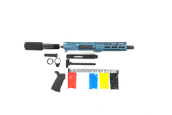AR-15 Pistol Kit, -( NO LOWER )-Cerakote Titanium Blue 7.5″ Phosphate Barrel, 7″ Handguard, Magpul Grip