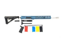 AR-15  Rifle Kit, -( NO LOWER )- Cerakote Titanium Blue 16″ Stainless Barrel, 12″ Rail Handguard, Magpul Stock & Grip