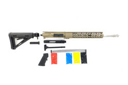 AR-15 Rifle Kit,-( NO LOWER )- Cerakote FDE 16″ Stainless Spiral Fluted Barrel, 12″ Rail Handguard, Magpul Stock & Grip