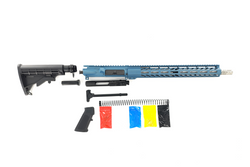 AR-15 Rifle Kit, -( NO LOWER )- Cerakote Titanium Blue 16″ Stainless Barrel, 15″ Rail Handguard