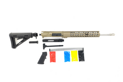 AR-15 Rifle Kit, -( NO LOWER )- Cerakote FDE 16″ Stainless Barrel, 12″ Rail Handguard, Magpul Stock & Grip