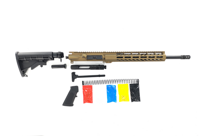 .300 Blackout Rifle Kit, -( NO LOWER )- Cerakote Burnt Bronze 16″ Phosphate Barrel, 12″ Rail Handguard