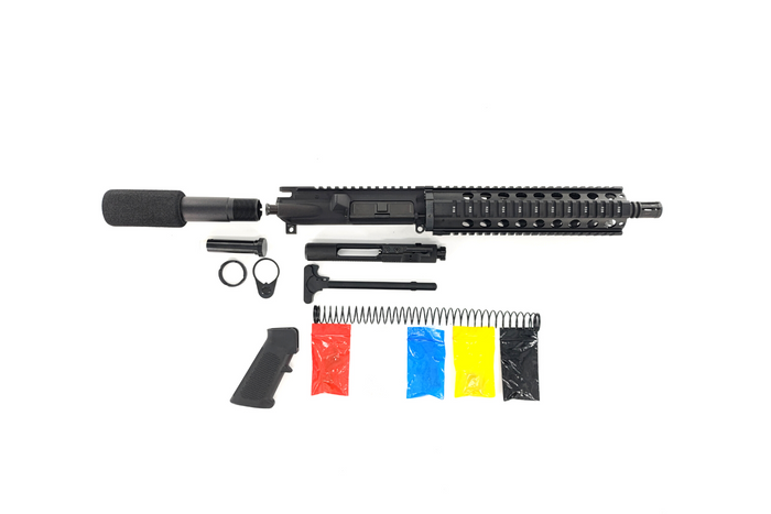 .300 Blackout Pistol Kit, -( NO LOWER )-Black 10.5″ Phosphate Barrel, 10″ Quad Rail Handguard