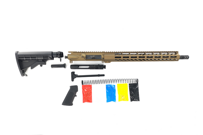 .300 Blackout Rifle Kit, -( NO LOWER )- Cerakote Burnt Bronze 16″ Phosphate Barrel, 15″ Rail Handguard