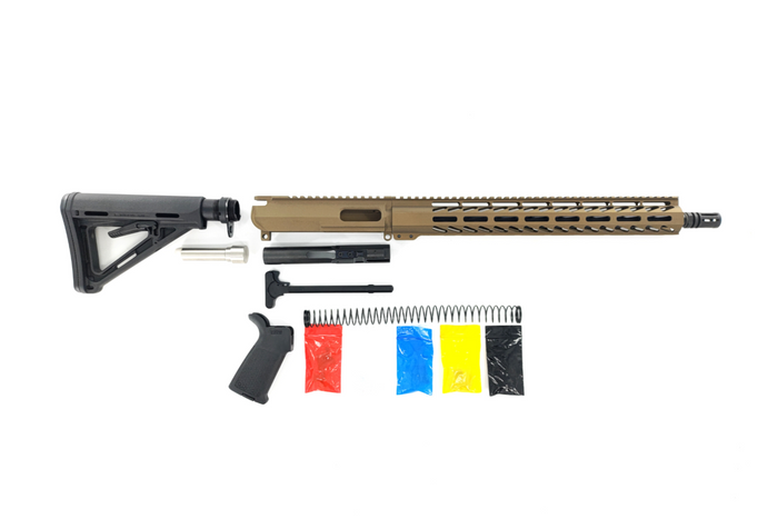 9MM Rifle Kit, Cerakote Bronze 16″ Phosphate Barrel, 15" Rail Handguard, Magpul Stock & Grip