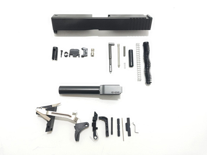 Glock Compatible-G19 Standard Slide, Black Barrel ,Upper Kit & Lower Parts Kit