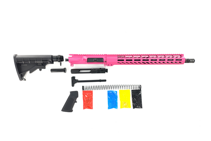 .300 Blackout Rifle Kit, -( NO LOWER )- Cerakote Pink 16″ Phosphate Barrel, 15″ Rail Handguard