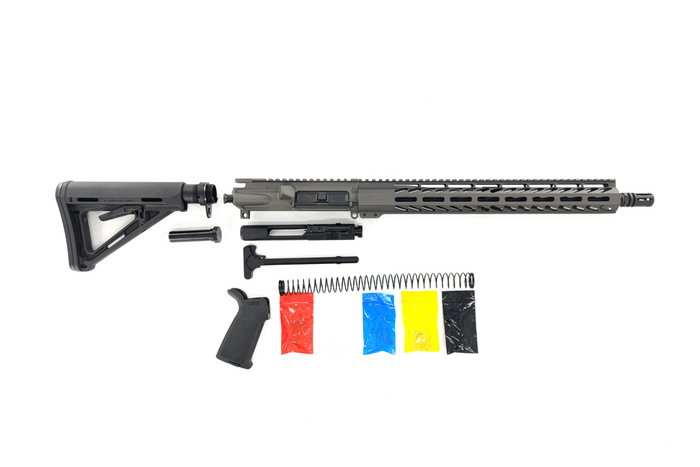 AR-15  Rifle Kit, -( NO LOWER )-Cerakote Tungsten 16″ Phosphate Barrel, 12″ Rail Handguard, Magpul Stock & Grip