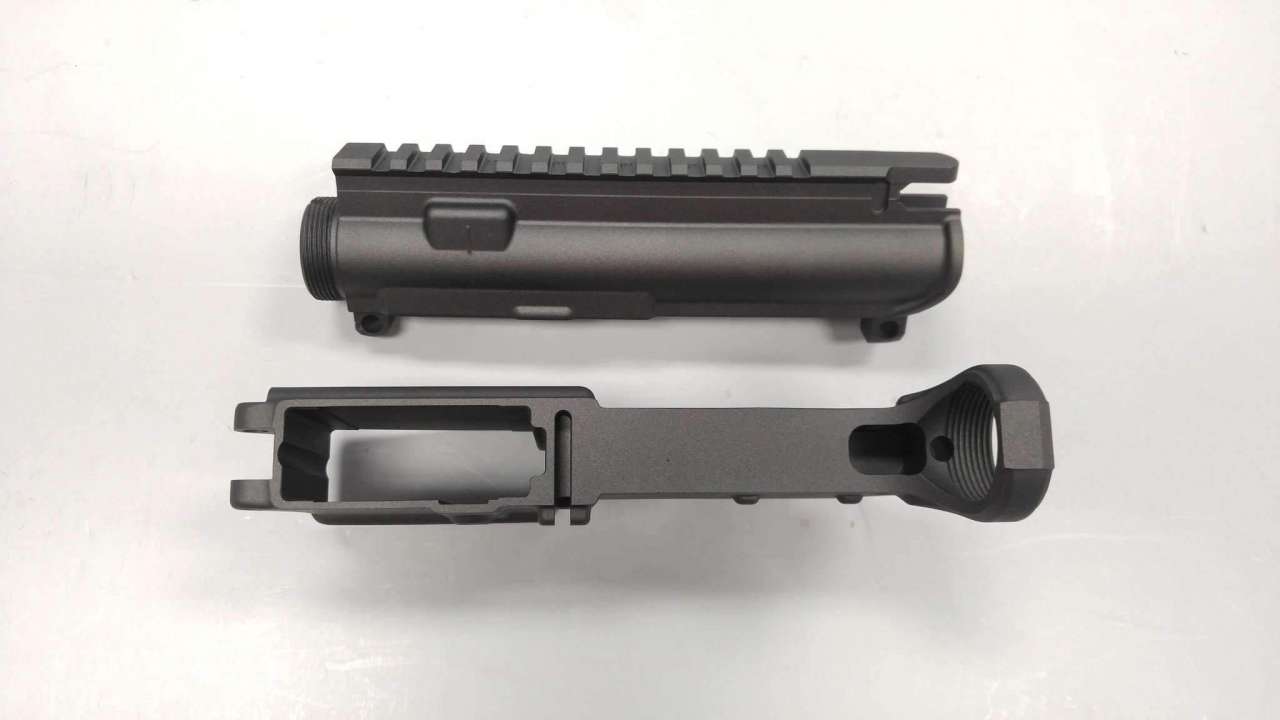Tungsten Cerakote AR-15 Upper and 80% Lower Receiver Set