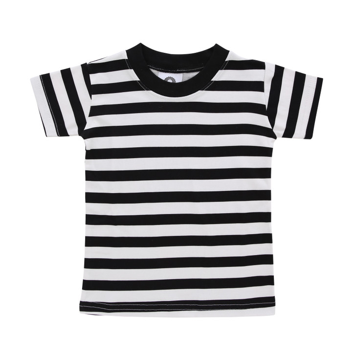 Black and White stripe kids T-shirt