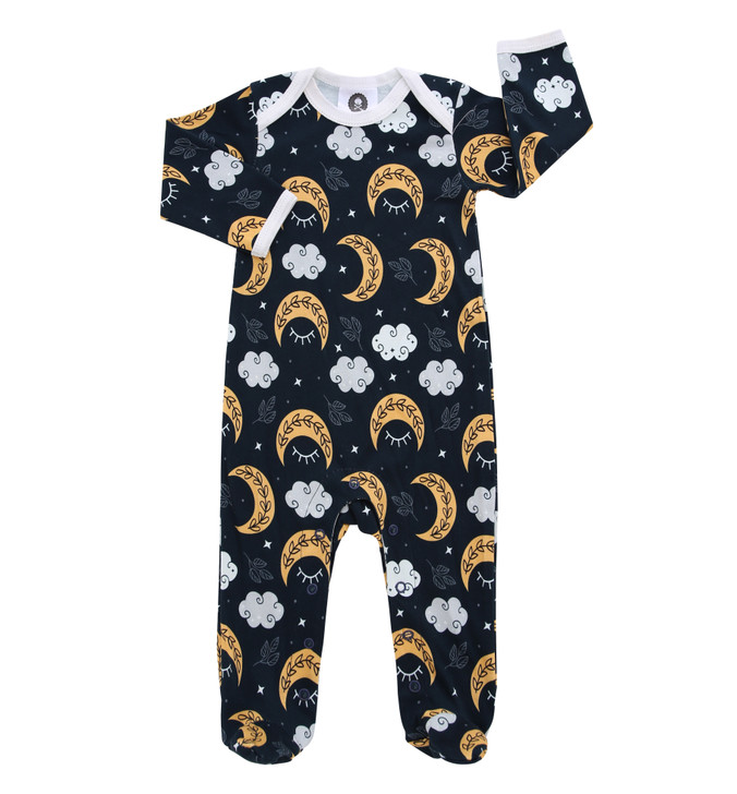 Moon and Clouds baby sleepsuit