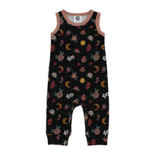 Floral moons baby romper