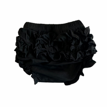 Black cotton ruffle baby bloomers