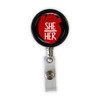 She/Her Pronoun Heavy Duty Steel Cord Badge Reel