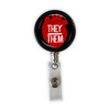 They/Them Pronoun Heavy Duty Steel Cord Badge Reel