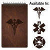 Brown Leather Pattern w/ Icon Heavy Duty 3x5 Notepad