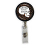 Death Before Decaf Heavy Duty Steel Cord Badge Reel