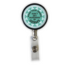 Don't Get Murdered by Germs! (Teal Background) Heavy Duty Steel Cord Badge Reel