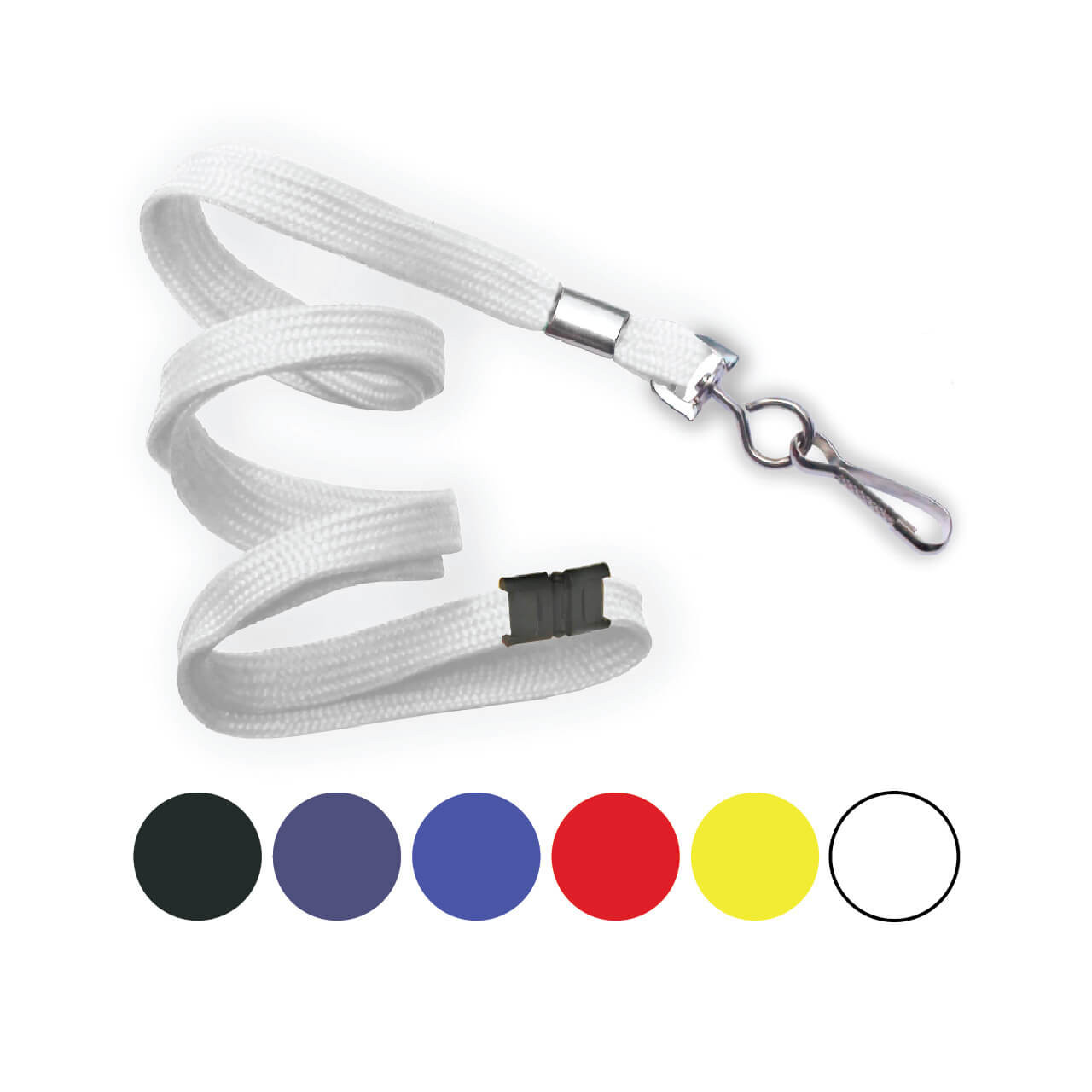 Bulk 15-Pack Flat Nylon Lanyards, 3/8 Inch Wide Straps With Swivel Hooks – Pick Your Favorite Colors!