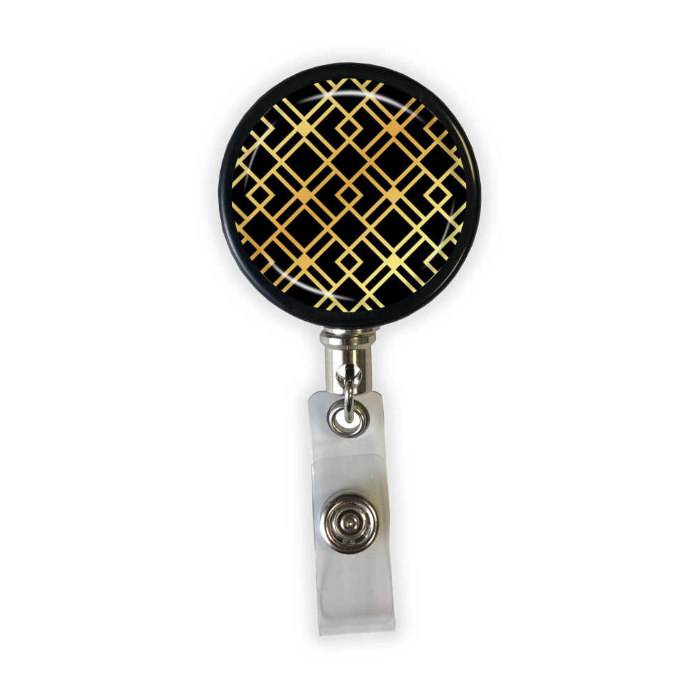 Zigzag Gold Heavy Duty Steel Cord Badge Reel - Scrub Pocket