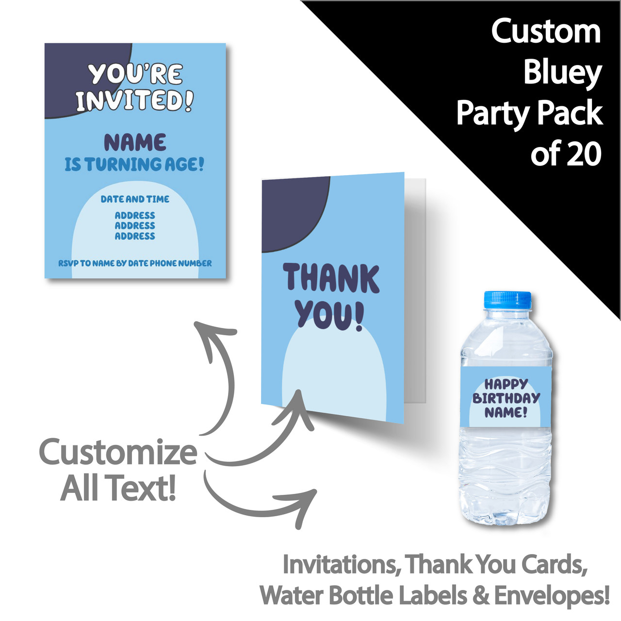 Bluey Water Bottle Labels