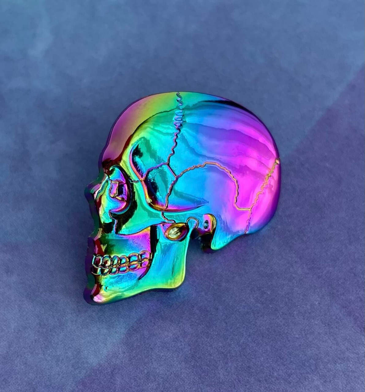 3D Textbook Anatomy Skull Pin - Rainbow Anodized!