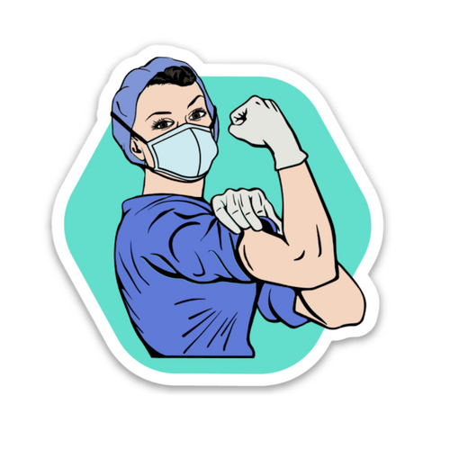Rosie the Medical Professional Blue Scrubs Decal