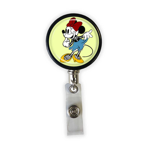 Skellie Mouse Heavy Duty Steel Cord Badge Reel